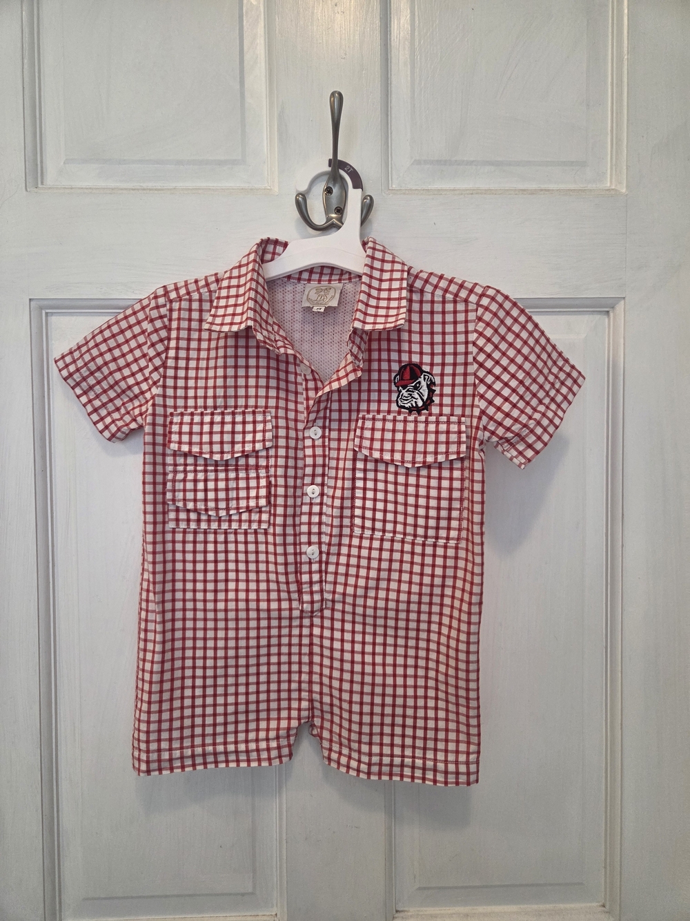 Little Bears Georgia Bulldog Smock Shorts Onesie 2T